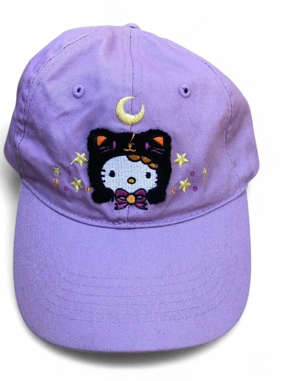 SANRIO HELLO KITTY Halloween Black Cat Hat Womens One Size Purple Adjustable Cap